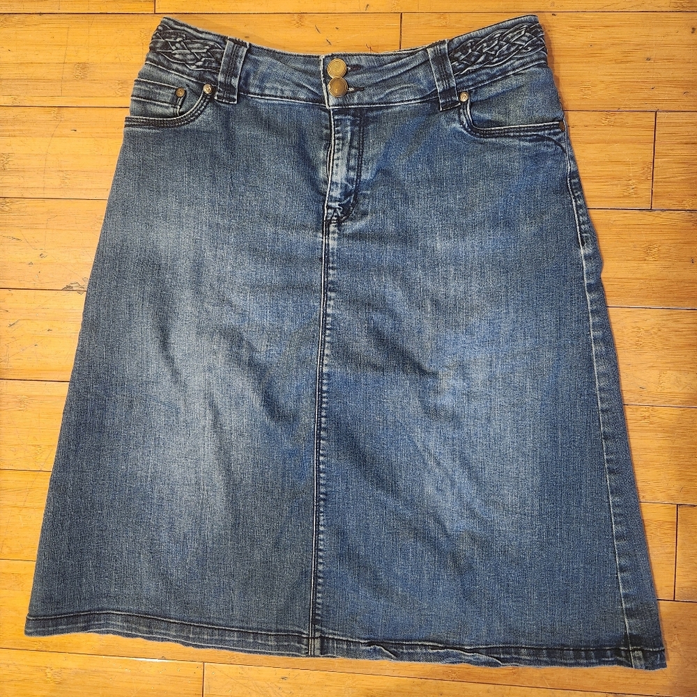 Women's A-Line Denim Skirt - Blue